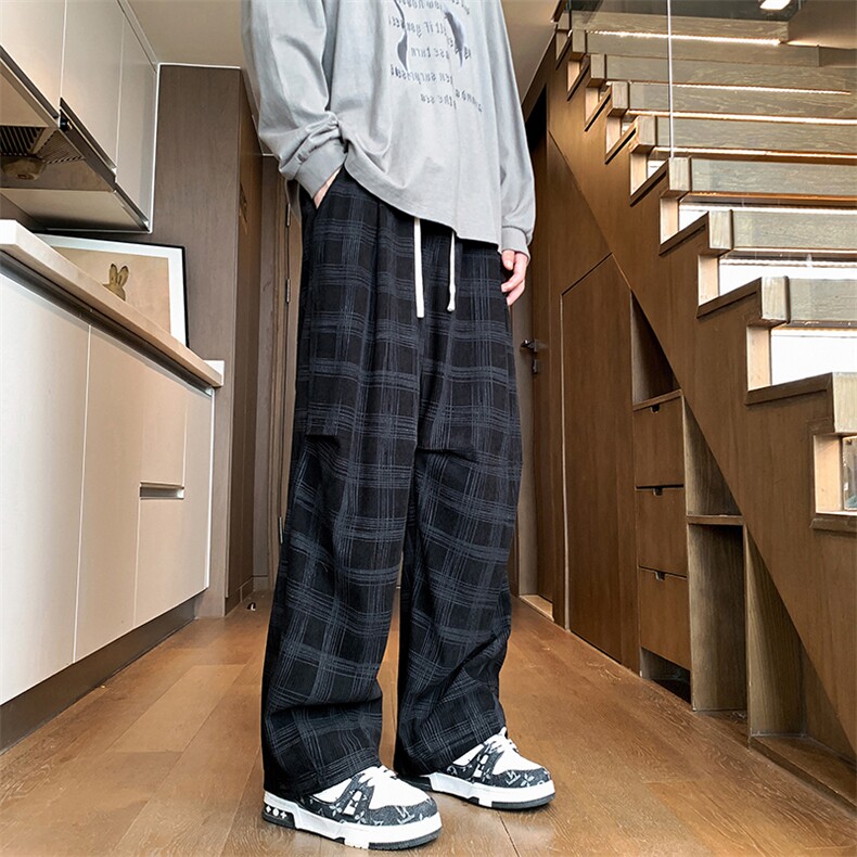 重磅加厚北极绒宽松格子休闲裤男士加绒保暖长裤K6618J厚-特P50,男装棉衣,电商A006