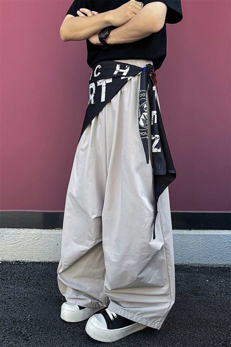 8XL-M美式复古撞色屁帘工装伞兵裤男褶皱设计感宽松阔腿裤P68,男装工装外套,电商D206-1