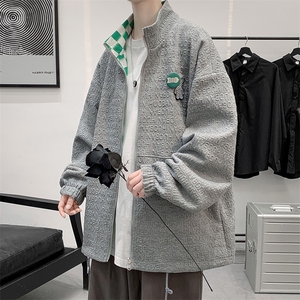 秋上新两面穿开衫夹克港风男女韩版徽章棒球服时尚外套 8002-P100图片