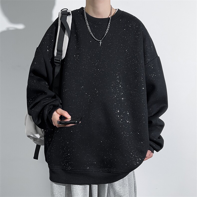 2025春季港风光影新款满天星碎钻圆领卫衣VE55147-P40,男装卫衣,星座717