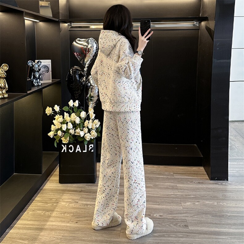 慵懒宽松开衫卫衣长裤少女减龄两件套,女装套装/套裙,江南
