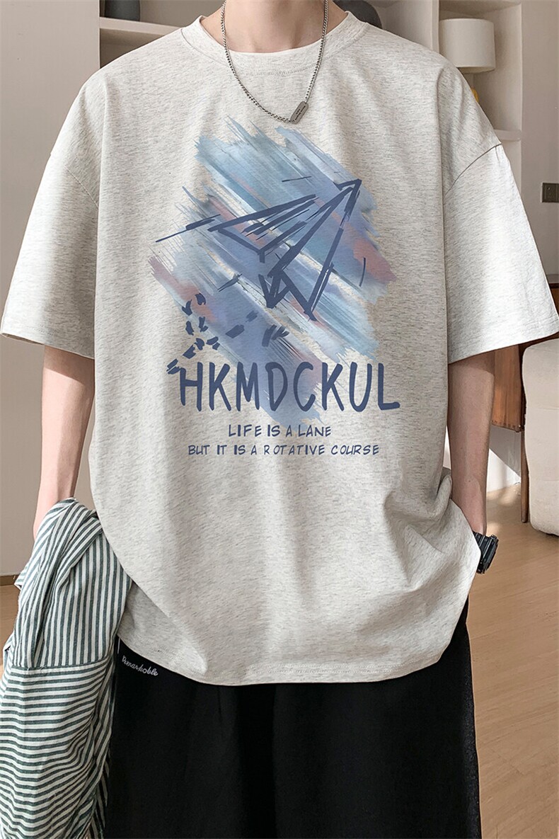 图案已注册夏季情侣韩系印花短袖T恤男潮宽松半袖打底衫D043/P25,男装T恤,电商B209