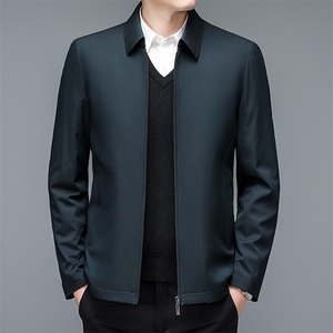 羽绒服男装冬季新款翻加厚保暖上衣中年男士商务休闲白鸭绒外套图片