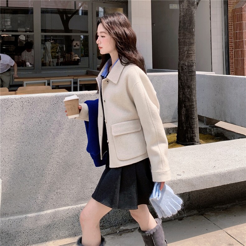 【现货】双面尼短款外套D208P215K298,女装毛呢外套,2D008