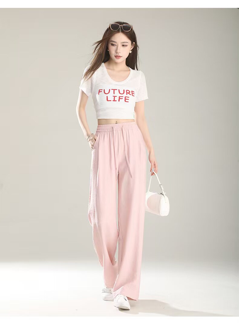 2025夏季新款亚麻阔腿裤女,女装休闲裤,尚雪电商供货