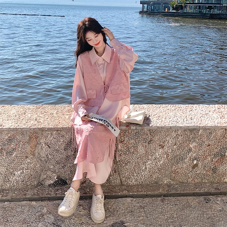 春季新款大货粉色超好看小众设计感套装M2602P190K308,女装套装/套裙,2C268