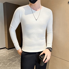 店主风秋冬新款V领套头长袖针织毛衣小伙打底衫301A-1/M55/P45，男装T恤，星座301A-1
