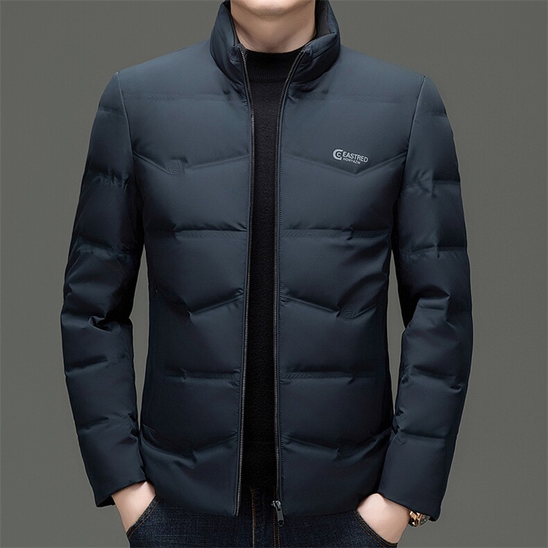 秋冬季新款羽绒服男士白鸭绒加绒潮服休闲立领潮流韩版保暖外套,男装羽绒服,钱塘6003（原4033）