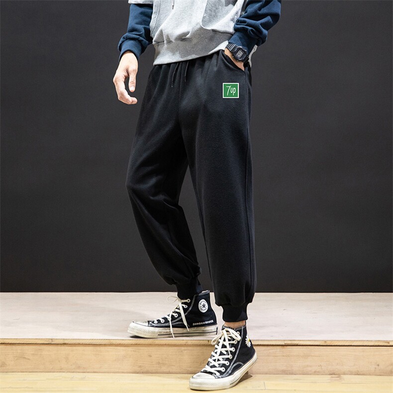 K12058-P40加绒P50束脚纯棉运动裤男士休闲裤大码宽松卫裤男,男装休闲裤,电商A040A