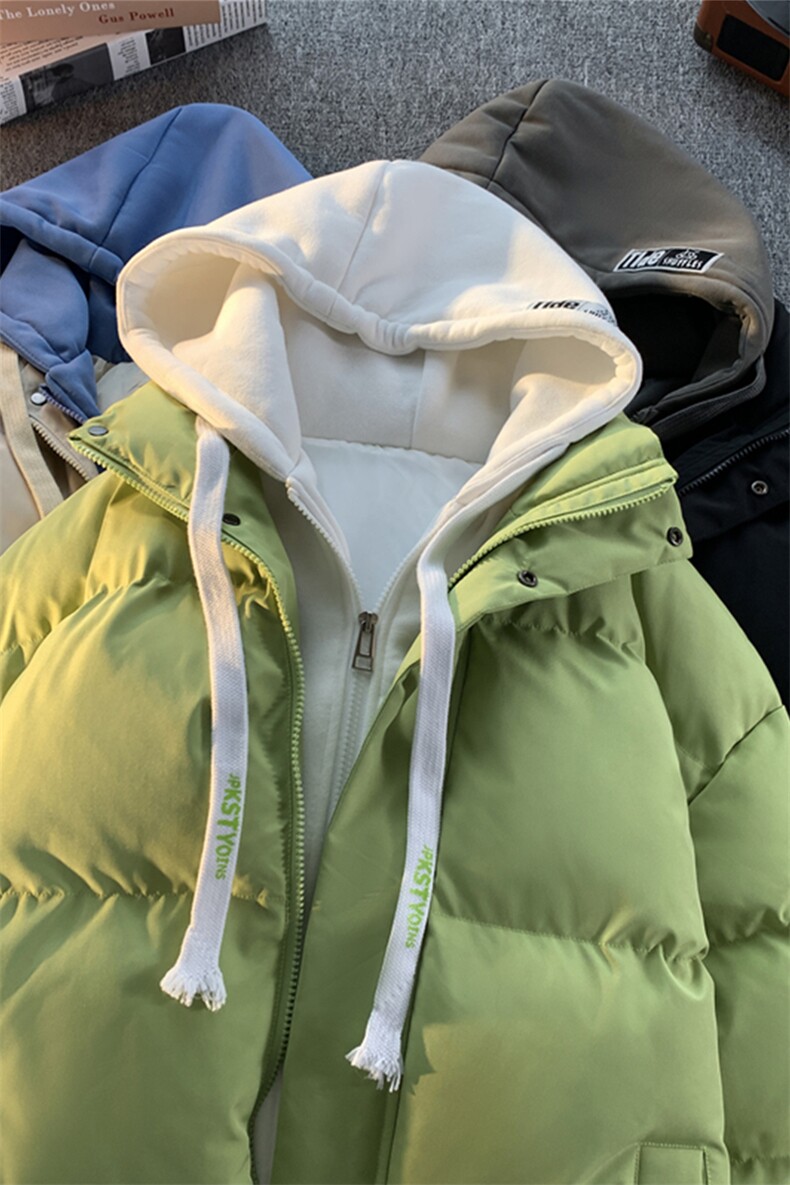 美式宽松假两件棉衣男连帽加厚保暖休闲百搭棉服外套M062-特价P63,男装棉衣,电商A007