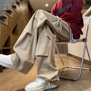 抖音品质秋季新款潮流双褶宽松休闲工装裤B315-K24237-特p40控78图片