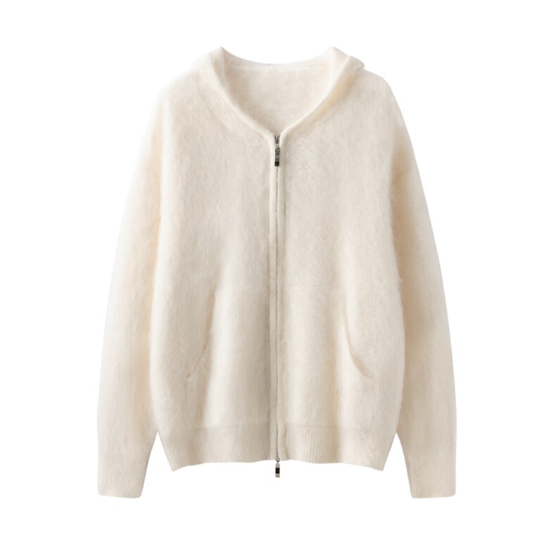 2025年秋季时尚百搭通勤简约休闲帽衫，女装羊绒衫，戎叶云台