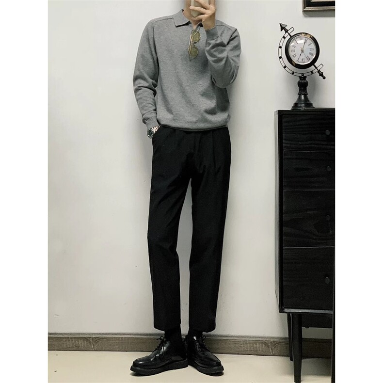 1506-1/GF190/P49西装拖地裤宽松直筒高街阔腿裤秋季新款垂坠感,男装西服套装,星座1506A