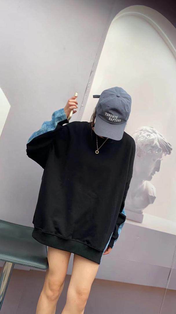 牛仔拼接卫衣，女装卫衣/绒衫，Q.P