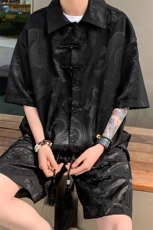 量大优供视频新风龙纹冰丝短袖衬衫男XH50-特P38，男装衬衫，电商B367