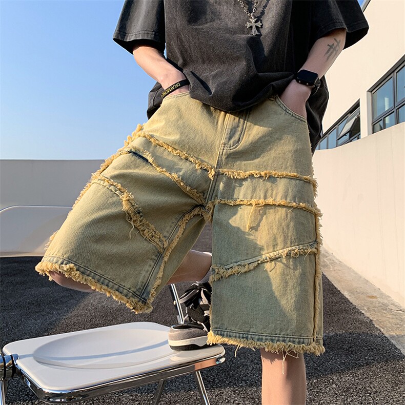 2023年夏季美式高街新款牛仔短裤五分裤货号DK65P55控价78,男装牛仔裤,电商A063