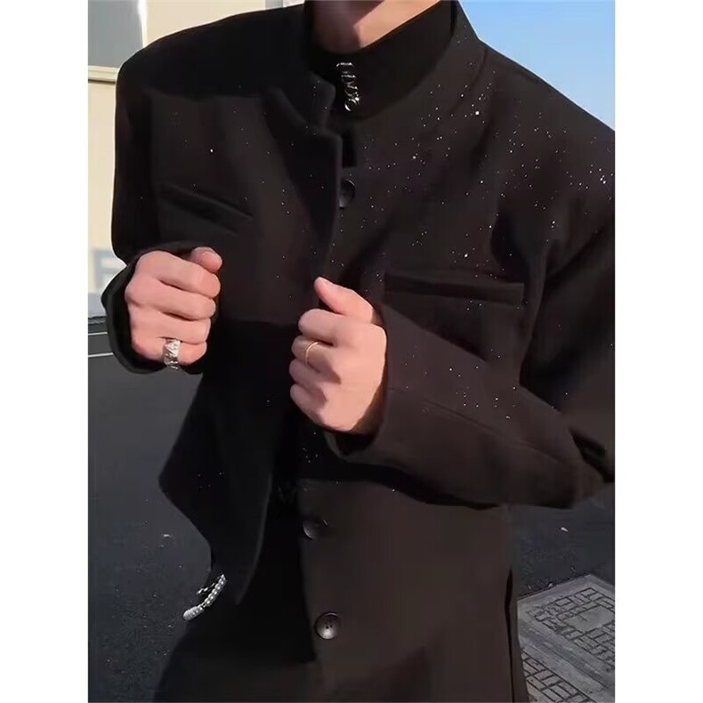 中山装男士青年修身套装中华立领西服装婚礼礼服风唐装韩版帅,男装西服,星座506A
