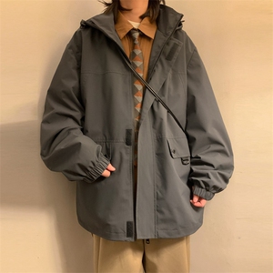 新款连帽冲锋衣夹克男山港风潮流宽松休闲外套A238-JK2305-P68图片