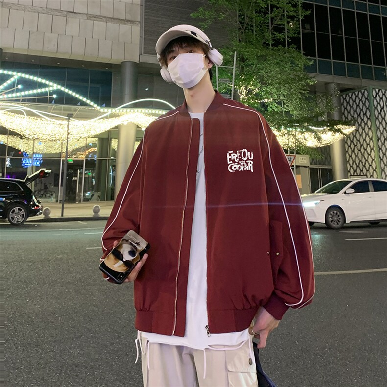 特批夜景街头风棒球服外套宽松字母印花夹克A247-TPF6053特批65,男装夹克,电商A247