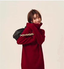高领毛衣女洋气秋冬季宽松纯色简约堆堆领打底衫，女装针织衫/毛衣，冀清阳荣