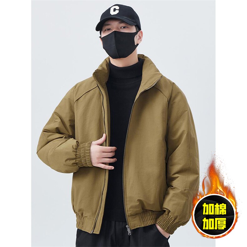 现货美式高街休闲棉衣夹克三防立领纯色户外工装加厚棉服外套,男装夹克,电商A486