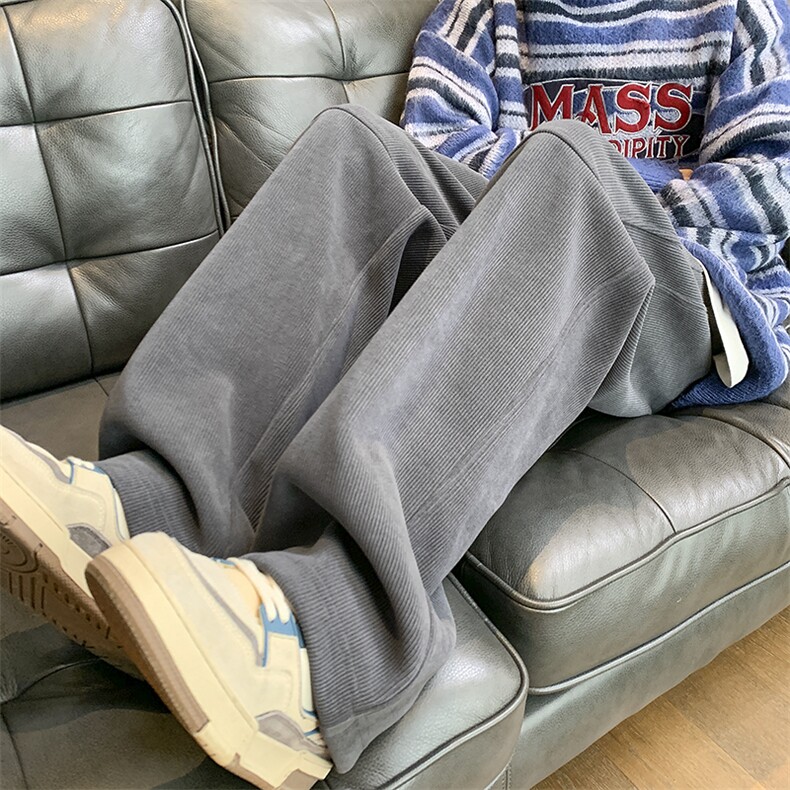秋冬新款灯芯绒拼接直筒休闲裤大码M~5XLXZ604-KG66-P45控58,男装休闲裤,星座604