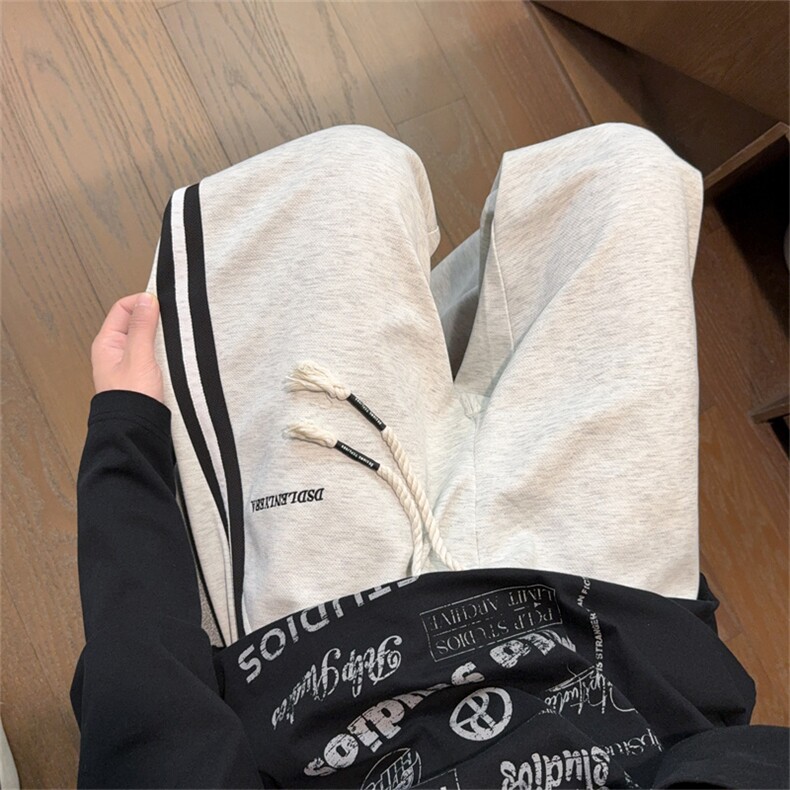 条纹设计感直筒休闲卫裤CK63M-3XL特P30,男装休闲裤,电商B325
