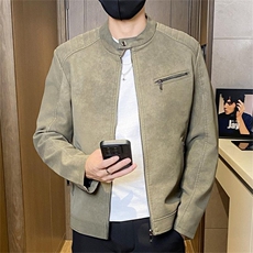 JK893-P100水洗复古皮衣男外套潮流修身帅气机车服男士立领夹克衫，男装夹克，电商D310B-1