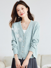 现货2025秋冬V领毛衣女士时尚简约长袖秋冬打底针织衫上衣厚，商品下架区，韩然一族