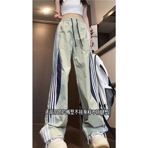 抖音品质夏季速干伞兵裤三条杠宽松休闲裤B315-K24160-特p30控58图片
