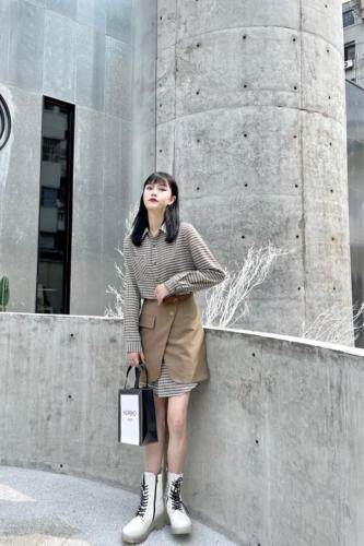（现货）新款秋款韩版格子百搭两件套,女装其它,QIANCHEN 谦晨