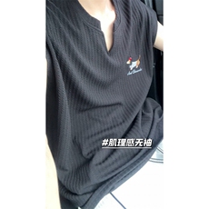 XZ809A/BSS03/特P24/控48肌理感腊肠狗绣花背心T恤，男装背心/马甲，星座809A(原222-1)