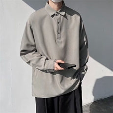 polo衬衫男款长袖垂感衬衣春夏季套头韩版bf宽松休闲上衣T124，男装衬衫，星座1116A-1（原606A）