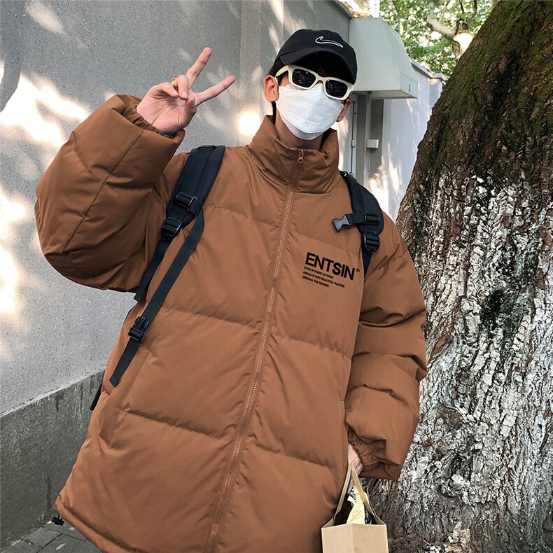 港风冬季时尚百搭宽松字母立领棉服外套MY62039特批65控99,男装棉衣,电商A268A