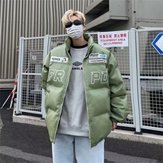 机车pu皮面棉服外套男女款美式bf保暖面包服皮棉袄冬季W169/P90，男装棉衣，星座506