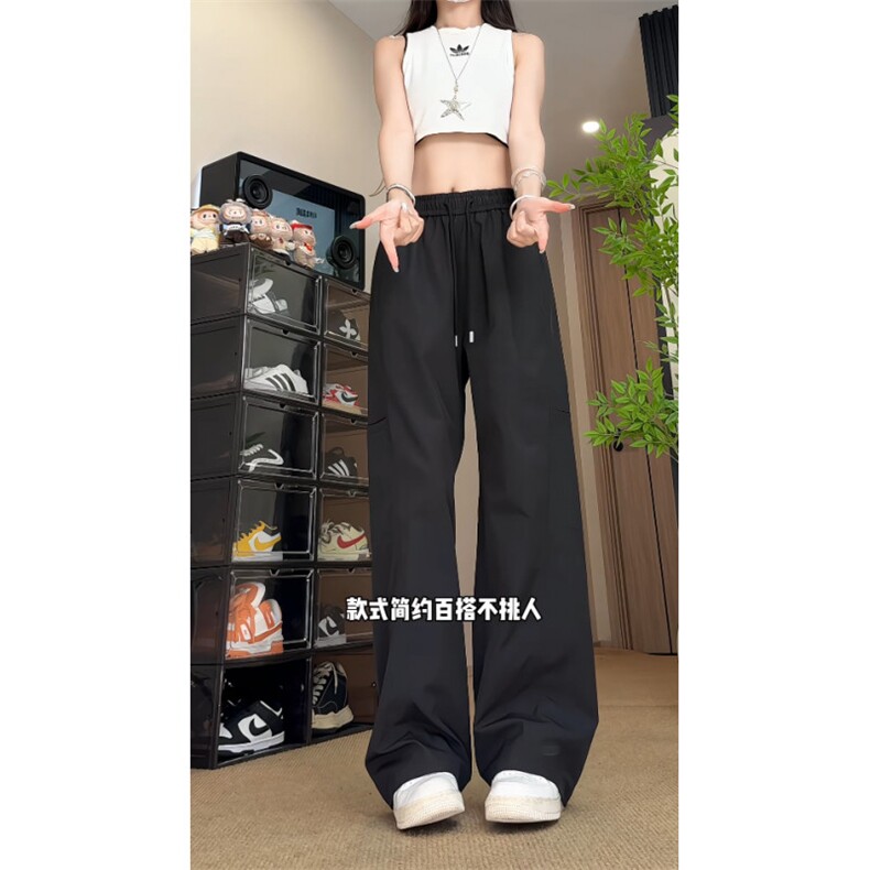 老钱风美式复古运动裤三防冲锋裤直筒休闲裤504-K254-特P25控49,女装休闲裤,星座504