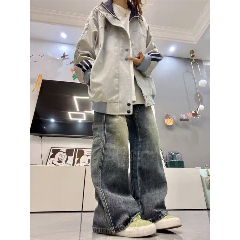 D8865-P75新款字母刺绣拼接立领夹克宽松情侣百搭外套-网图现货,男装夹克,星座603-2