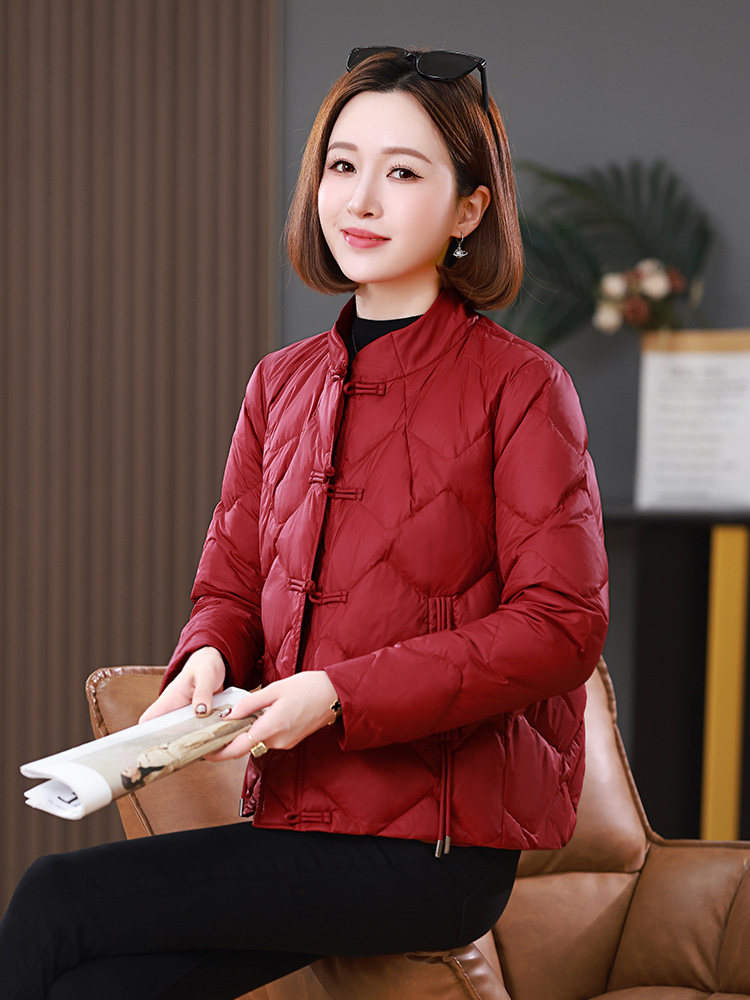 2025冬装新中式盘扣短款立领棉衣外套,女装棉衣/棉服,雪樱依海