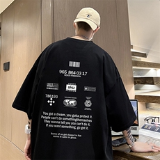 量大优可提供视频2024夏季新款美式短袖T恤D223A-T2424-P18，男装T恤，电商019-1