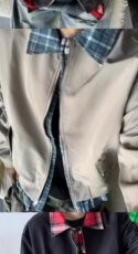 假两件格纹衬衫拼接工装夹克男款cleanfit美式翻领外套飞行员上衣，男装夹克，四季星座505