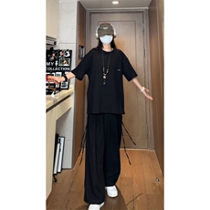 【现货】D232-T1001-P38控58大码高品质不规则设计感短袖，男装T恤，电商D232