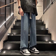 港风潮男夏季新款个性牛仔裤嘻哈ins潮高街潮流痞帅K96，男装牛仔裤，星座205-2