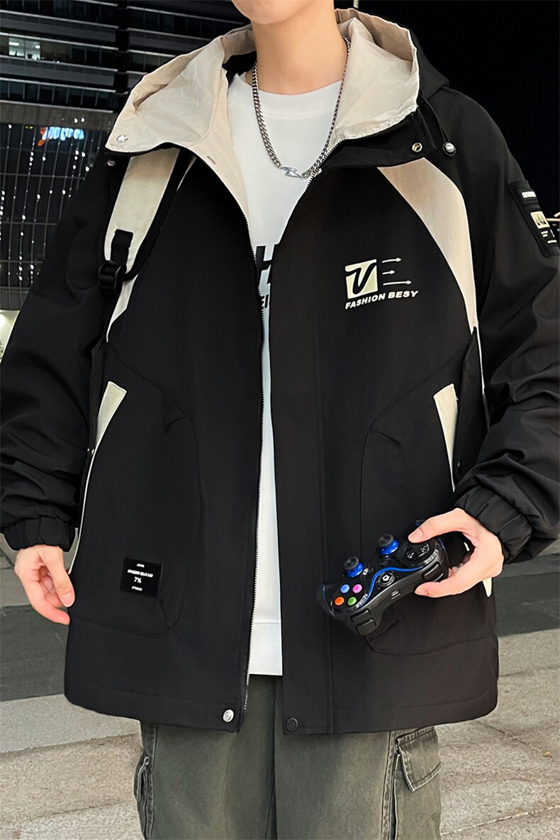 男士外套2026新款春秋季薄款学生夹克港风工装冲锋XH6208-P60,男装夹克,星座1206（原A206）