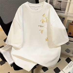 1506/QB16470/P24重磅韩版潮牌飞鸟印花短袖T恤打底上衣男图片