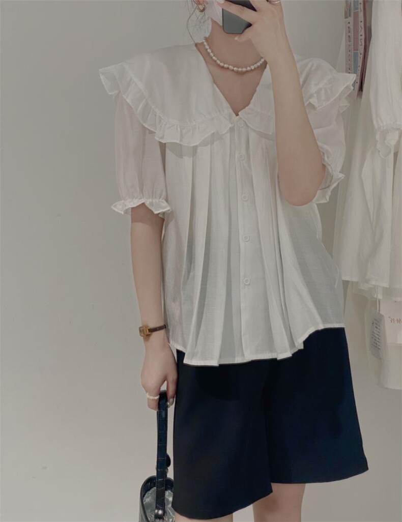 娃娃领小衫，其它，驿谷