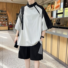 夏季薄款美式潮牌短袖短裤套装帅气搭配一套6129特P65控98，男装休闲套装，电商A309