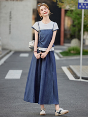 2025夏季新款套装短袖T恤吊带马甲背心半身裙三件套时尚女装，女装套装/套裙，曼娅璐