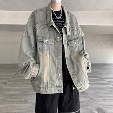 复古做旧机车牛仔外套男小众外套J2148P80，男装工装外套，星座1116-2