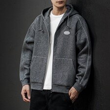 2021秋季新日系黑墙大码男反光连帽开衫卫衣外套夹克J6026-P65，男装夹克，电商A001