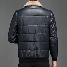 抖音新款棉衣男商务风棉服羊羔绒皮棉衣休闲皮衣PY989-P85，男装棉衣，星座1207-1